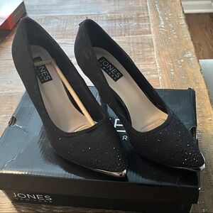 Jones New York Black Heels with Silver Accents